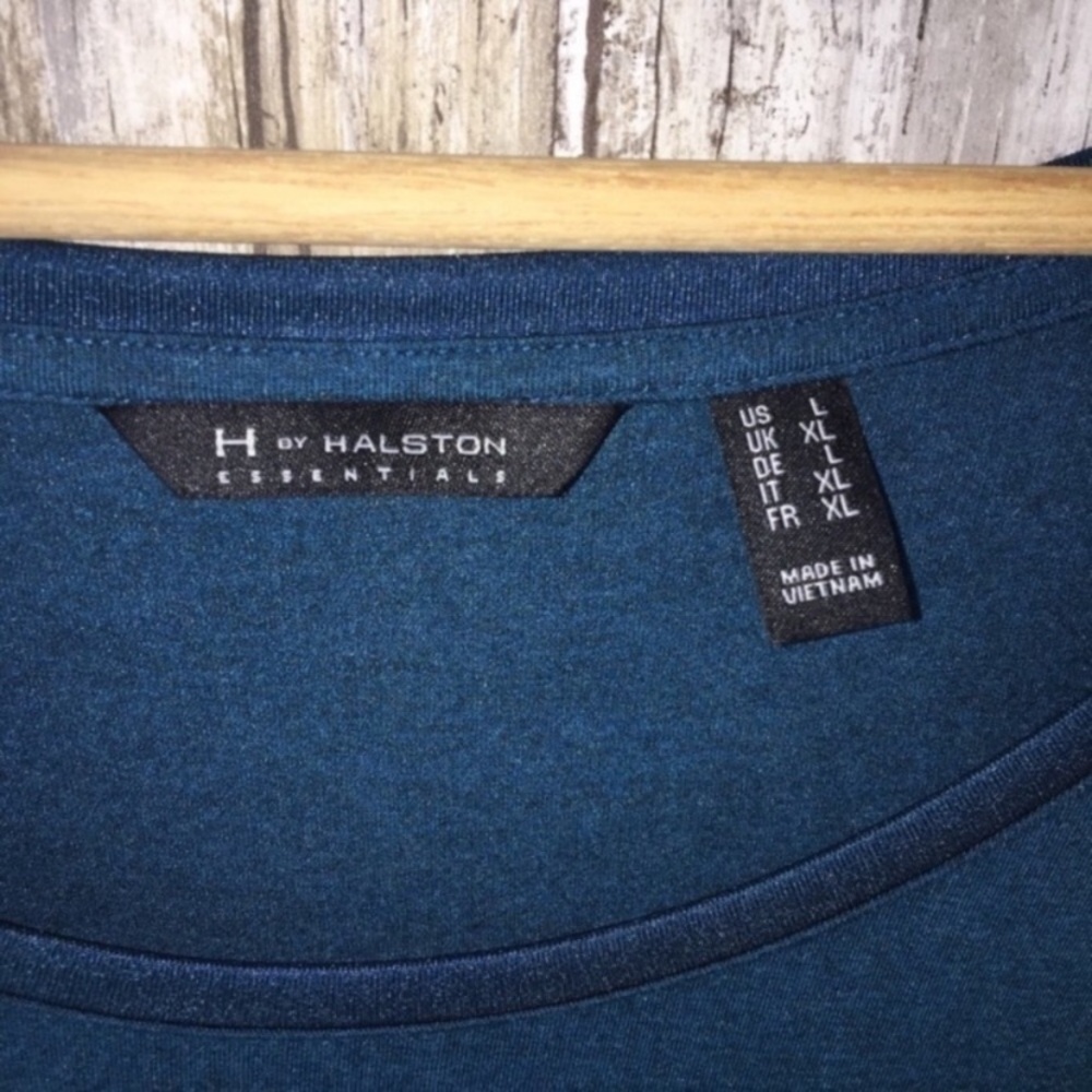H By Halston Turquoise Long Sleeve Blouse - Picture 3 of 3